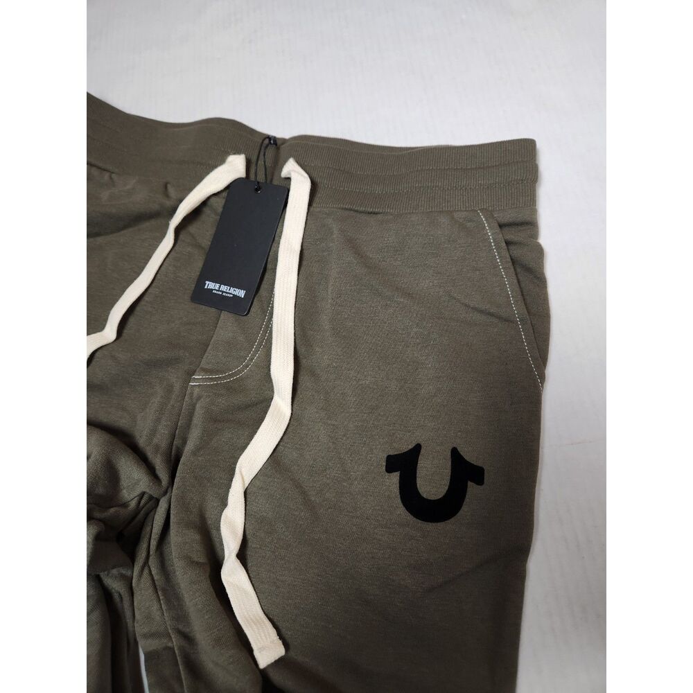 True Religion Classic Logo Jogger Sweatpants Men’s Medium Dk Green - Picture 3 of 9